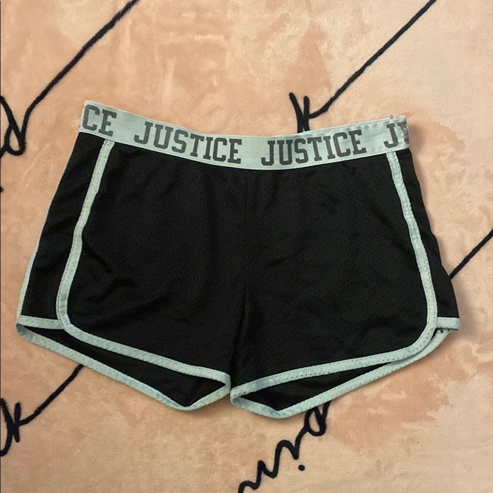 Justice Black Shorts with Gray Trim